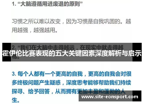 霍伊伦比赛表现的五大关键因素深度解析与启示